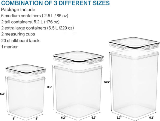 VERONES Large Tall Airtight Food Storage Containers, 10 PACK Containers Set