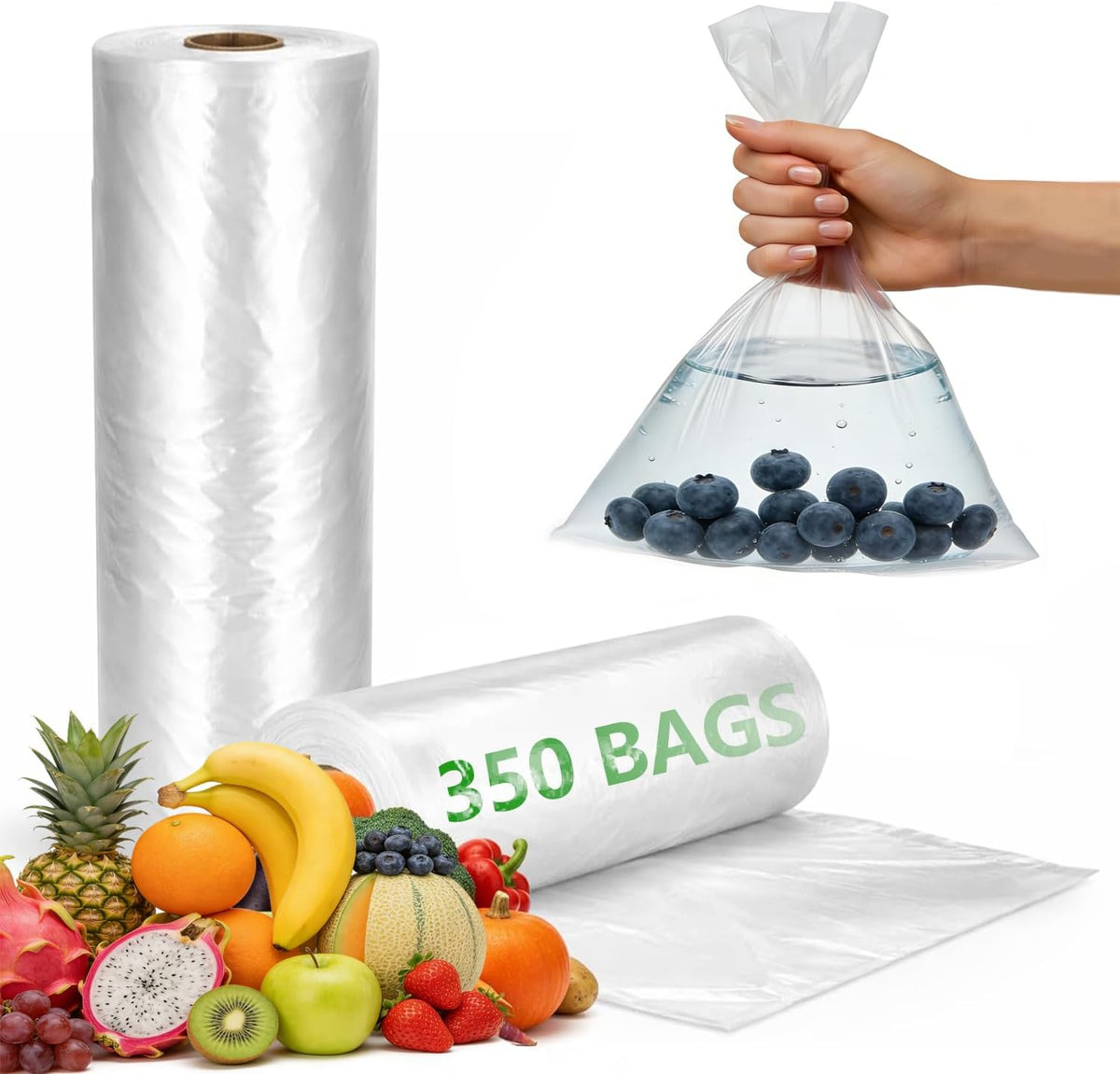 9527 Product Clear Plastic Produce Bag Food Storage bag (12 x 16, 1 Roll)