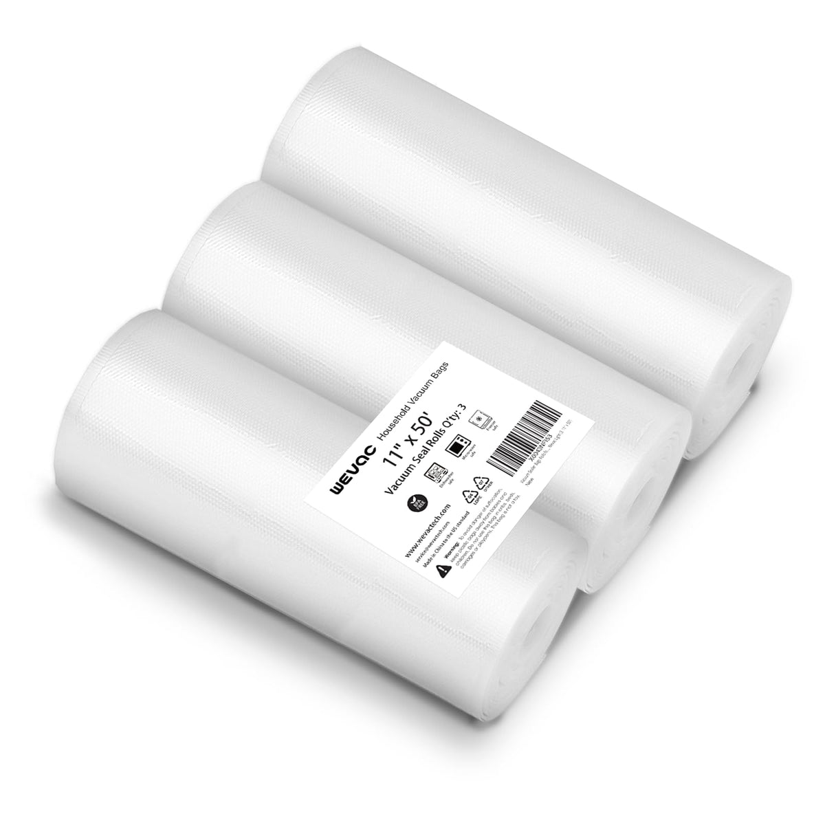 Wevac Vacuum Sealer Bags for Food 8x50 3 rolls, Food Saver Suction Channel