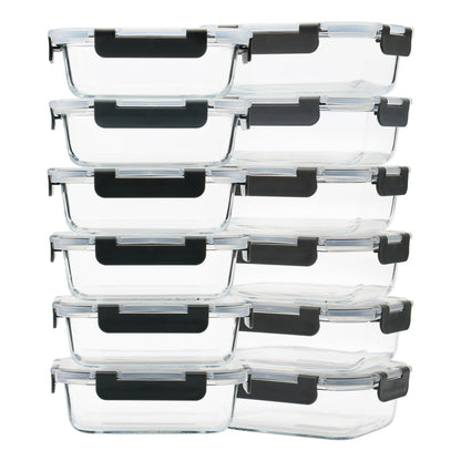 GULFLIN 24-Piece Small Glass Food Storage Containers with Lids Airtight