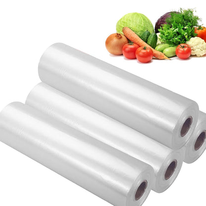 Food Storage Bags, 12" x 16" Clear Plastic Produce Bags, for Food, Fruit, Vegetable, Kitchen, Refrigerator Storage, 350 Bags/Roll (1 Roll)