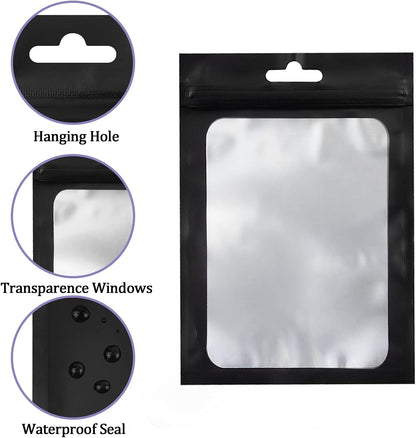Gwybkq Resealable Bags for Food Storage 350 Pieces (4×6Inch Black)