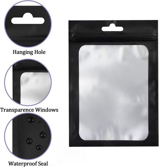 Gwybkq Resealable Bags for Food Storage 350 Pieces (4×6Inch Black)