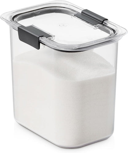 Rubbermaid Brilliance 12-Cup Airtight Food Storage Container, Perfect for Pantry Staples, Clear/Grey