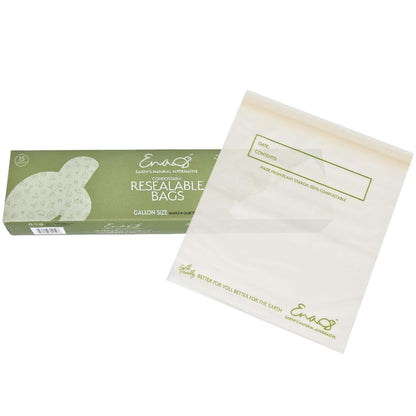 100% Compostable Food Storage Bags [Quart 100 Pack] Eco-Friendly Freezer Bags, Resealable Bags, Heavy-Duty, Reusable, Off-White by Earth's Natural Alternative
