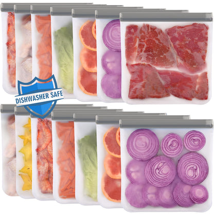 Lerine 6 Pack Reusable Gallon Freezer Bags Dishwasher Safe, BPA Free