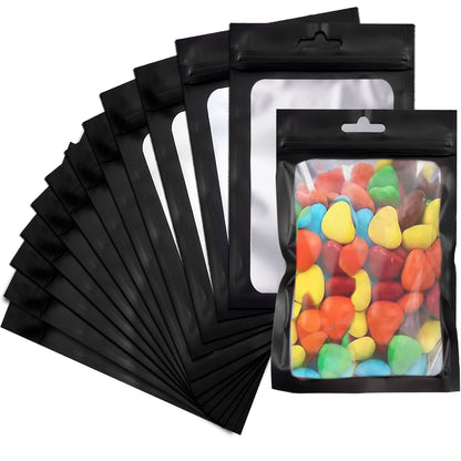 Gwybkq Resealable Bags for Food Storage 350 Pieces (4×6Inch Black)