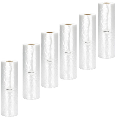 Immuson Food Storage Bag, 12 x 20 Plastic Produce Bag on a Roll Fruits, Vegetable, Bread, Food Storage Clear Bag (4 Rolls-1400 Bags)
