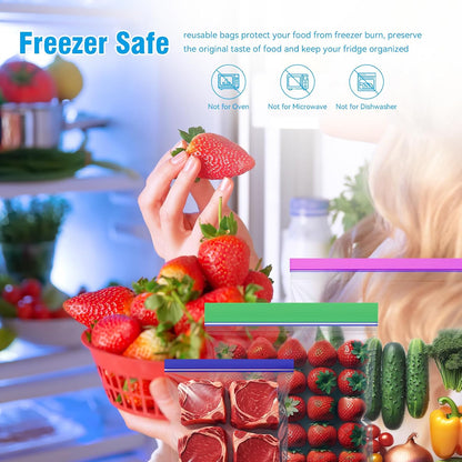 NANSIKE 100-Pack Food Storage Freezer Bags - 3 Sizes