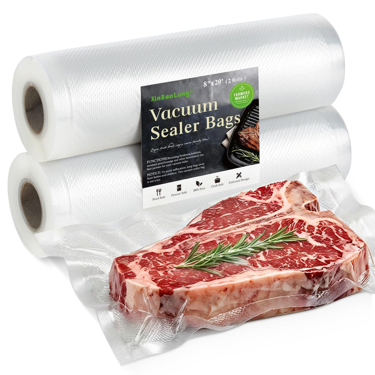 Vacuum Sealer Bags For Food 6 Pack, Kitchen Essentials, Sandwich Bags
