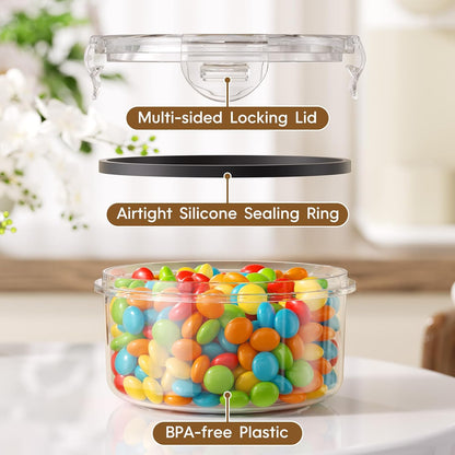 KEMETHY 70 PCS Food Storage Containers with Lids Airtight, Total 856oz, BPA-free, Food-grade, Eco-friendly Material, Leak Proof Plastic Containers, Microwave/Dishwasher Safe