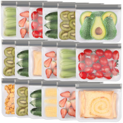 Lerine 6 Pack Reusable Gallon Freezer Bags Dishwasher Safe, BPA Free