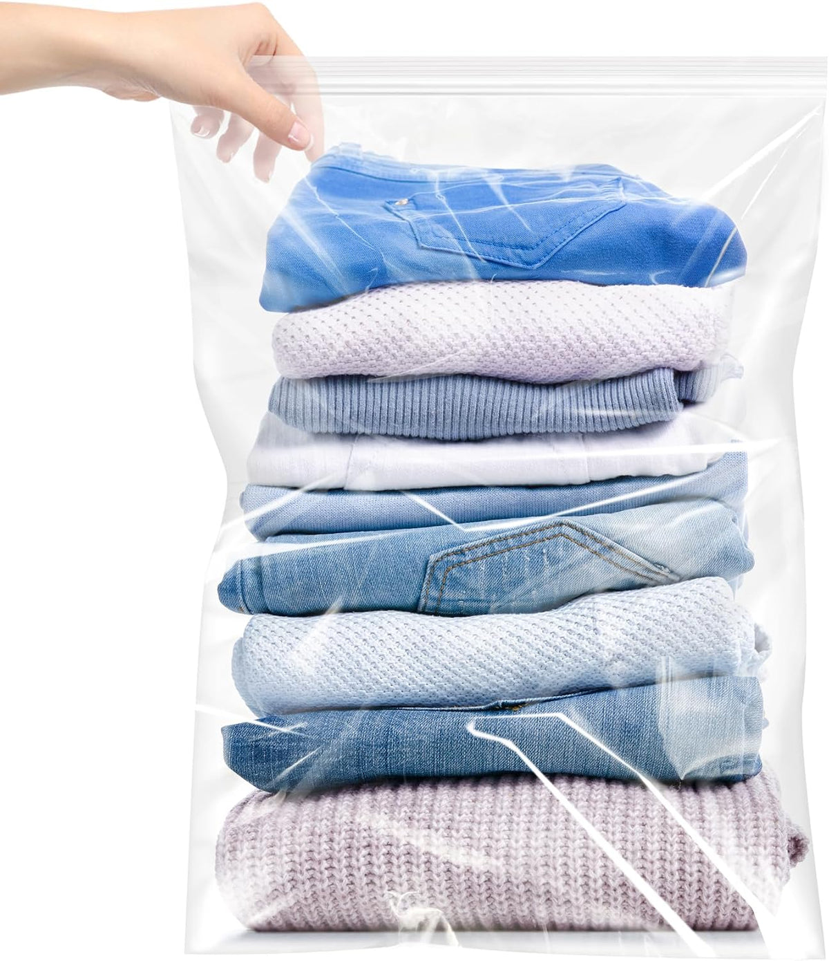 Yotelab Large 5 Gallon Plastic Zipper Storage Bags, 18x24 Inch, 12Pcs