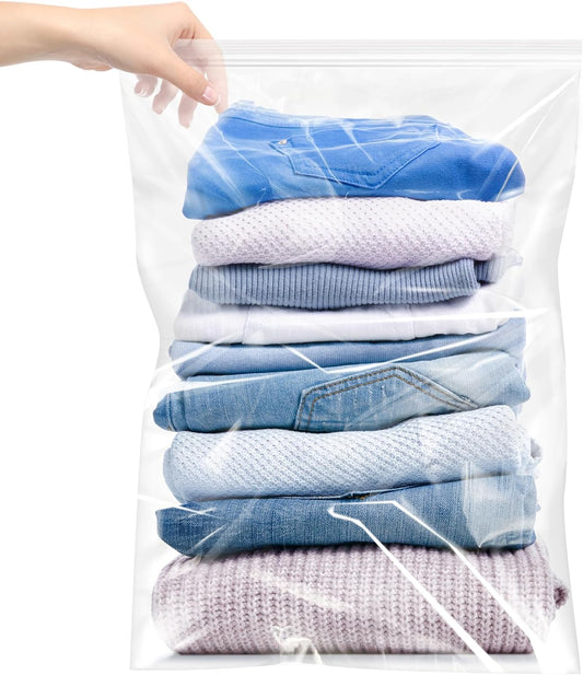 Yotelab Large 5 Gallon Plastic Zipper Storage Bags, 18x24 Inch, 12Pcs