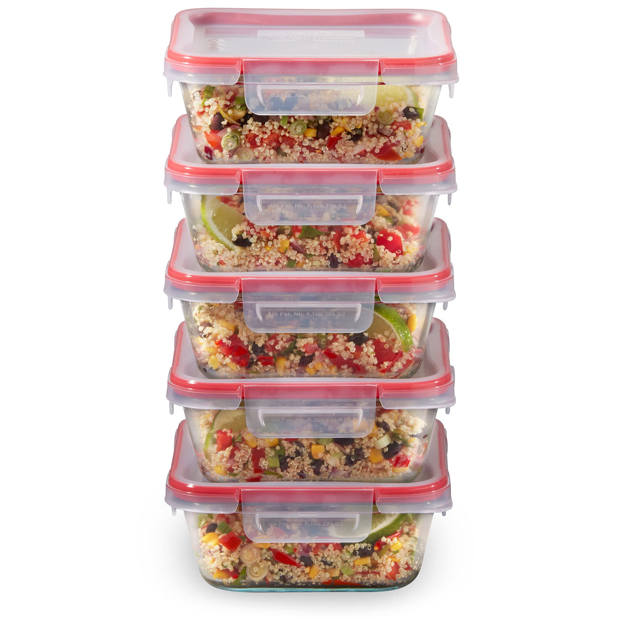 Pyrex Freshlock (10-Pack) Mixed Sizes Airtight Glass Food Storage Set