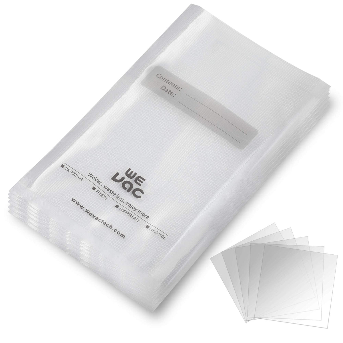 Wevac Vacuum Sealer Bags 8x12" 100 Quart for Food Saver Vacuum Seal machine