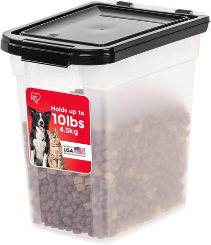 IRIS USA Dog Food Storage Container, Up to 54 lbs, Black, Made in USA