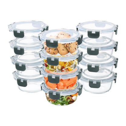 GULFLIN 24-Piece Small Glass Food Storage Containers with Lids Airtight