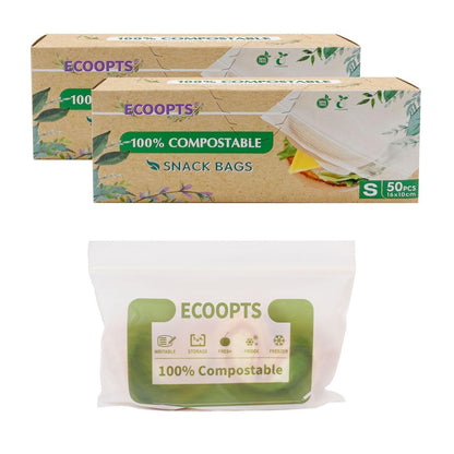 100% Compostable Large Gallon Zip Bag | ECO-Friendly Food Storage Bags | Freezer Bag | Plant-Based BPA-free | Seal well for Fruit,Food and Snack (1, Large)
