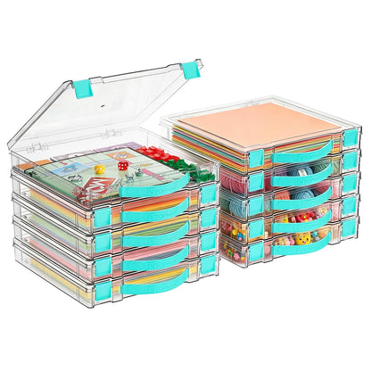 Vtopmart 4 Pack 6 Qt Plastic Storage Bins with Lids, Clear Sensory Bins