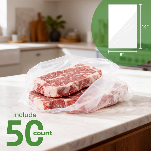 9 * 14''Compostable Food Storage Bags Freezer and Leak Proof for Bread, Dough, Injera, Fruit,Veg