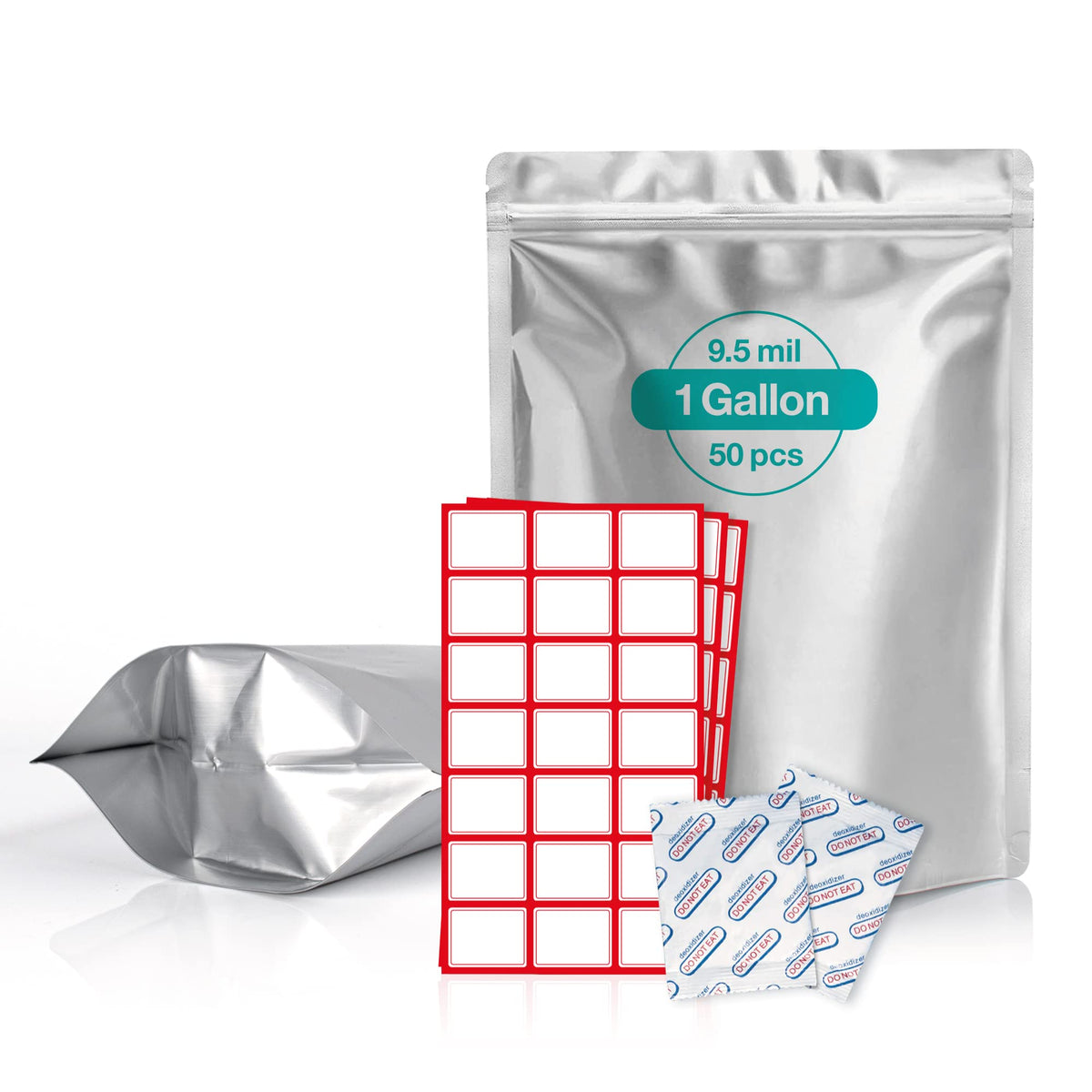 50 PCS 1 Gallon Mylar Bags for Long Term Food Storage