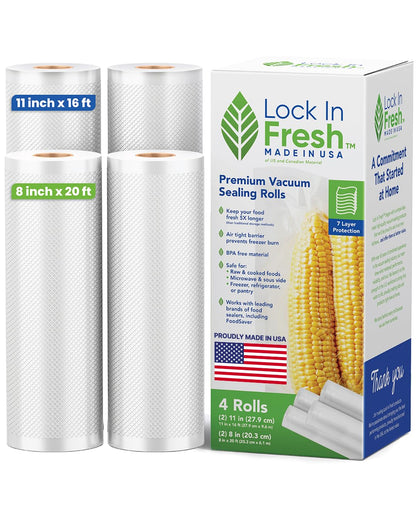 Vacuum Sealer Bags for Food, Heavy Duty Food Saver Bag Rolls