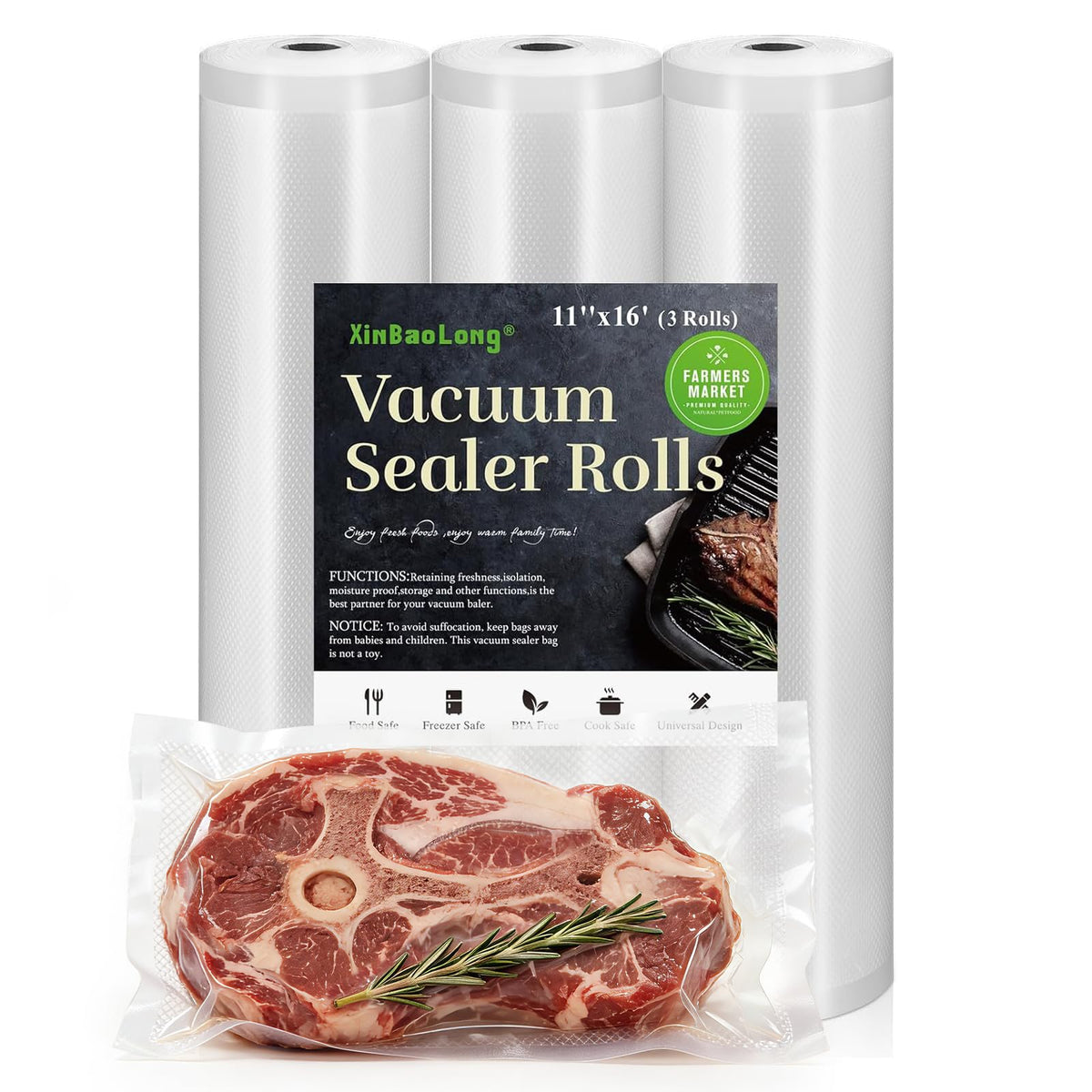 Vacuum Sealer Bags For Food 6 Pack, Kitchen Essentials, Sandwich Bags