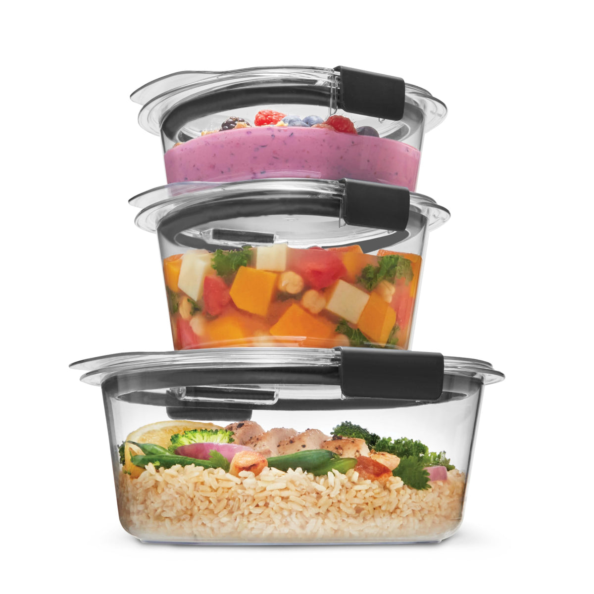 Rubbermaid Brilliance BPA Free 44-Piece Food Storage Containers Set Airtight Leak-Proof with Lids for Meal Prep Lunch and Leftovers