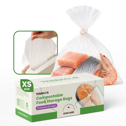9 * 14''Compostable Food Storage Bags Freezer and Leak Proof for Bread, Dough, Injera, Fruit,Veg