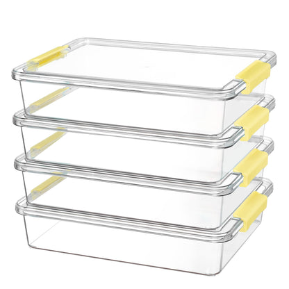 Vtopmart 4 Pack 6 Qt Plastic Storage Bins with Lids, Clear Sensory Bins