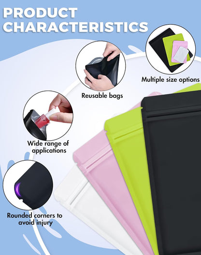FireKylin 100 Pcs Resealable Bags for Small Business (Black,4" X 6")
