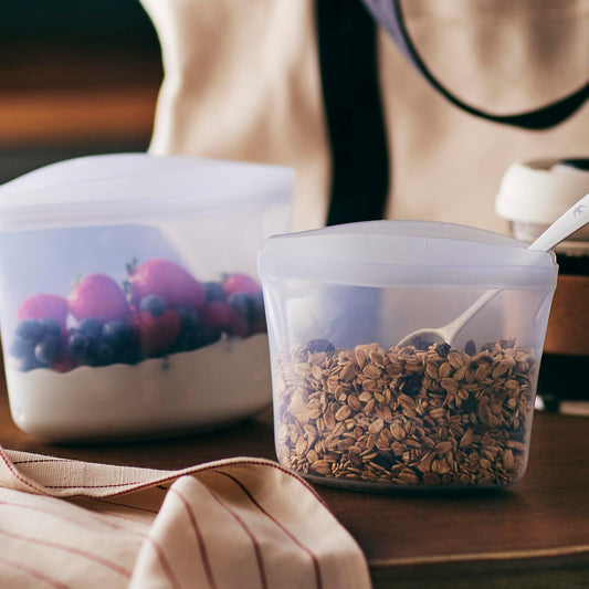 Stasher Premium Reusable Silicone Food Storage Bags, 3-Pack, Clear