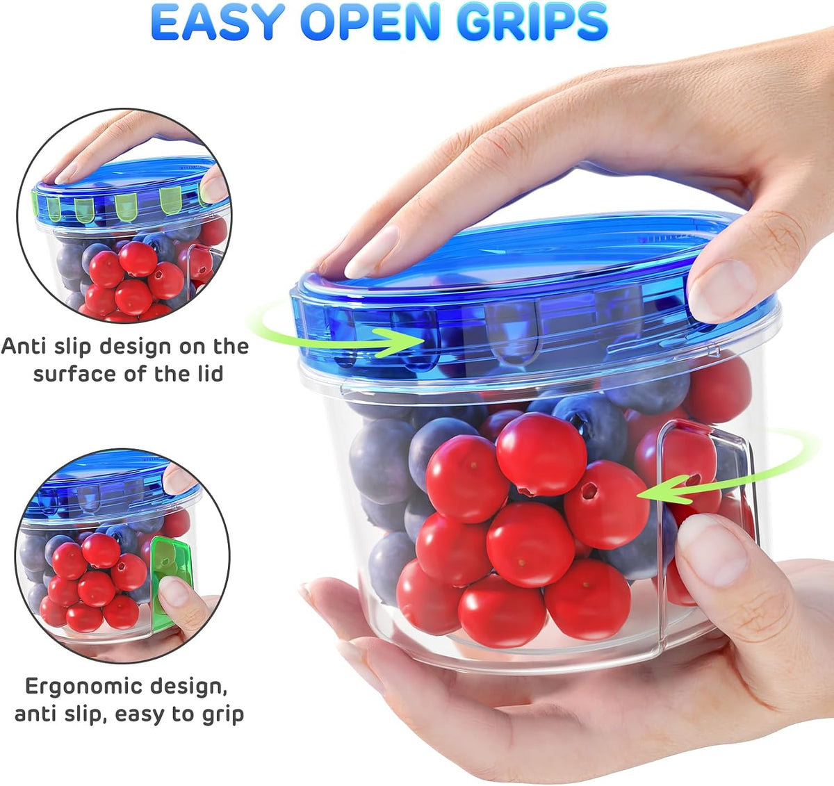 HOMETALL Freezer Storage Containers, [12 Pack-16 Oz] Airtight Plastic