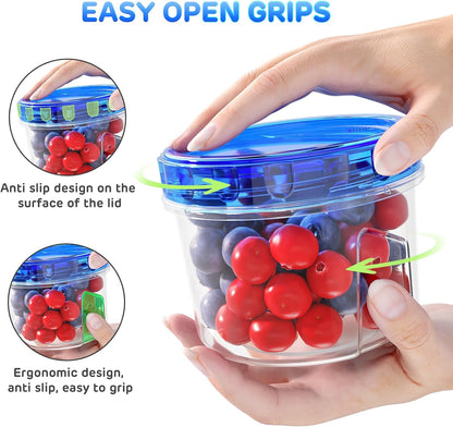 HOMETALL Freezer Storage Containers, [12 Pack-16 Oz] Airtight Plastic