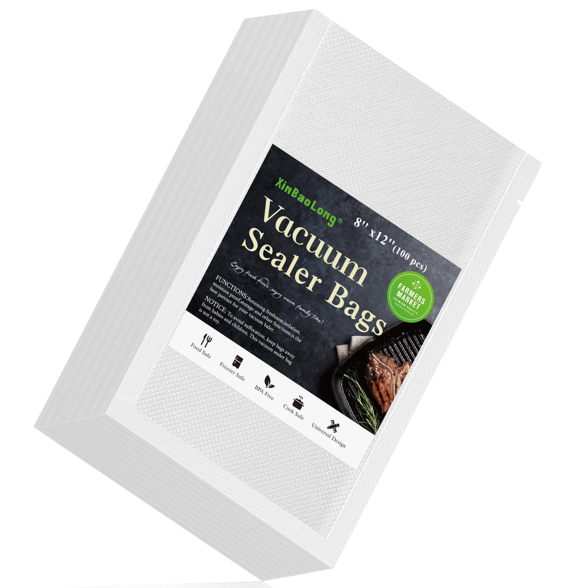 Vacuum Sealer Bags, 11"x16" Gallon, 8"x12" Quart, 6"x10" Pint, 150Pcs