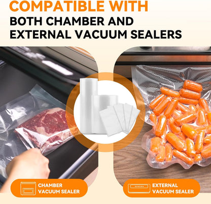 Wevac Vacuum Sealer Bags for Food 8x50 3 rolls, Food Saver Suction Channel