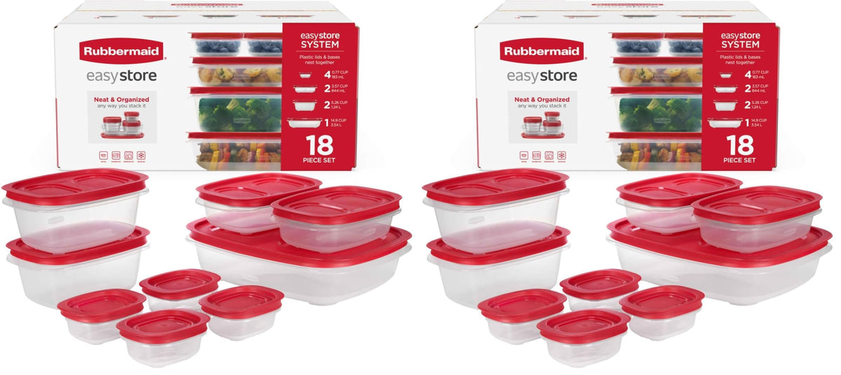 Rubbermaid EasyStore Containers, 44-Piece Set, Food Storage Containers with Lids