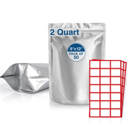50 PCS 1 Gallon Mylar Bags for Long Term Food Storage