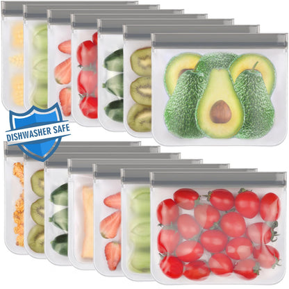 Lerine 6 Pack Reusable Gallon Freezer Bags Dishwasher Safe, BPA Free