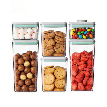 Airtight Food Storage Containers Set with One-Touch Lid, 2-Pack (2.8 QT / 2.65 L) Stackable PET, Best for Cereal, Flour, Rice & Baking Organizers.