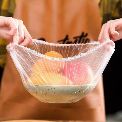 300PCS Elastic Food Covers Fresh Keeping Bags Disposable Stretchable Bowl Covers Universal Kitchen Wrap Seal Bags for Food Storage Bread Proofing and Outdoor Picnics, Adjustable Household Plastic Wrap