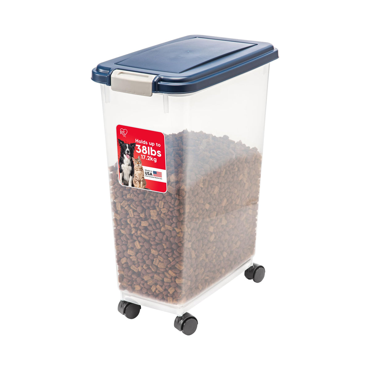 IRIS USA Dog Food Storage Container, Up to 54 lbs, Black, Made in USA