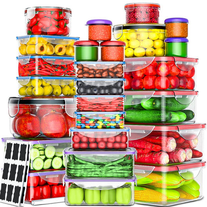 56 PCS Food Storage Containers with Lids Airtight (28 Boxes - 28 Lids)