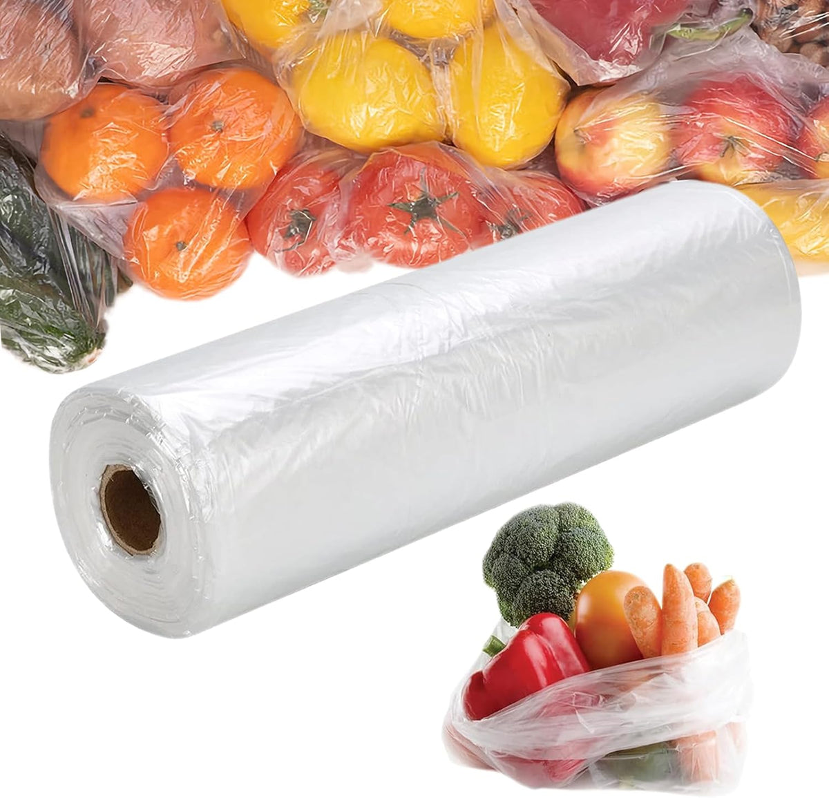 12” x 20” Plastic Produce Bags, Food Storage Bags 350pcs on a Roll