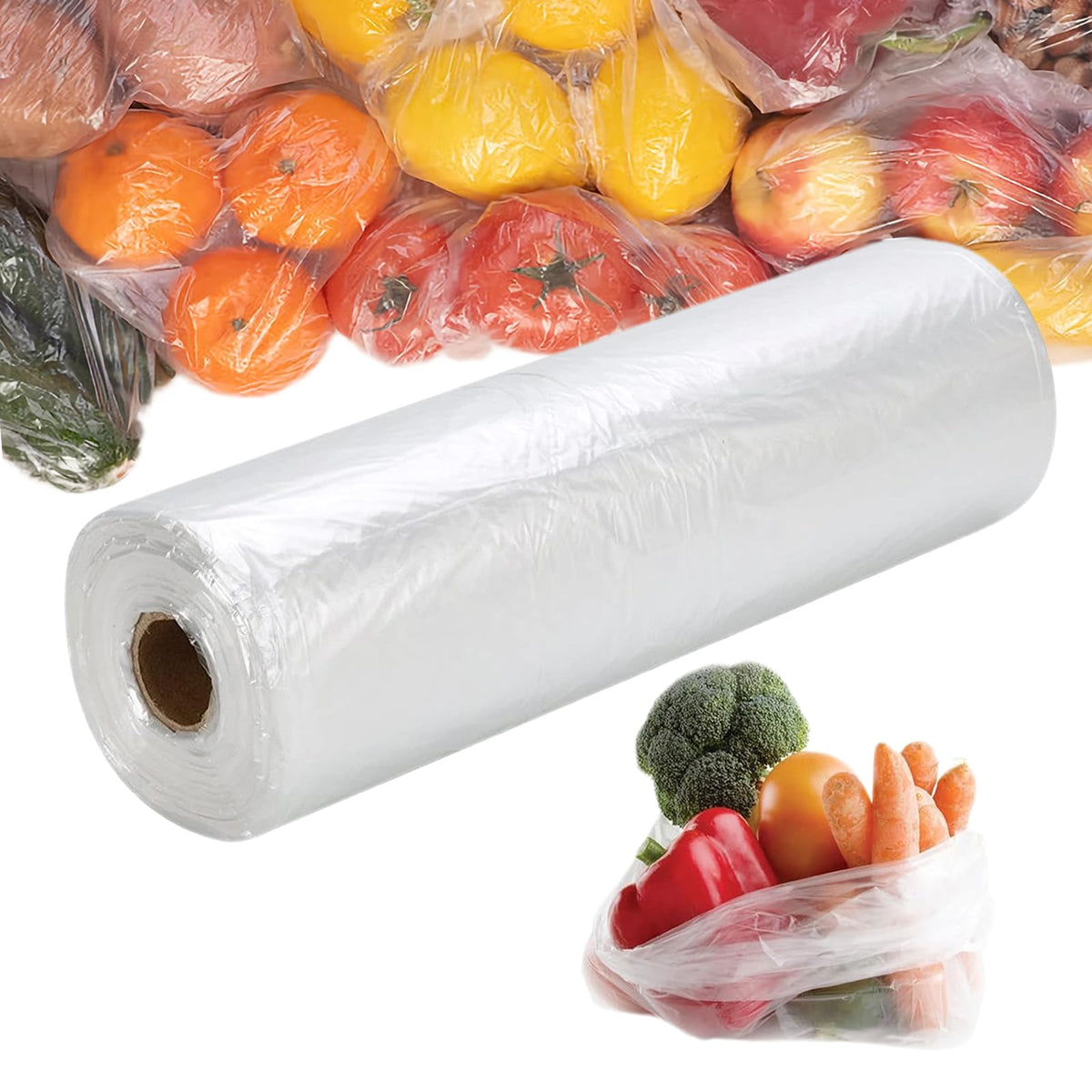 12” x 20” Plastic Produce Bags, Food Storage Bags 350pcs on a Roll
