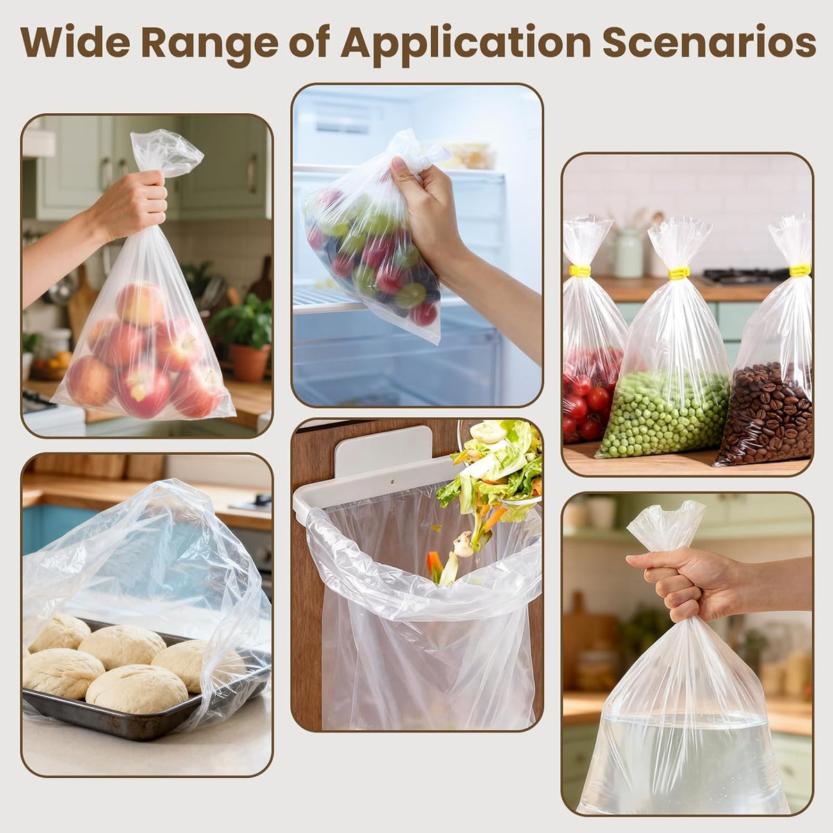 9 * 14''Compostable Food Storage Bags Freezer and Leak Proof for Bread, Dough, Injera, Fruit,Veg
