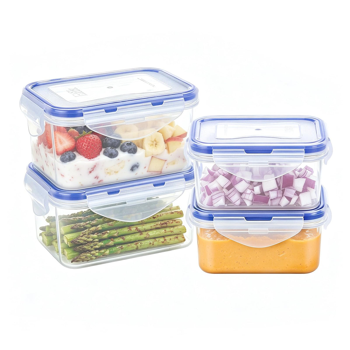 KIGI Food Storage Container Set, Airtight, Stackable, 0.7-8.3 Cup, 8 Pack