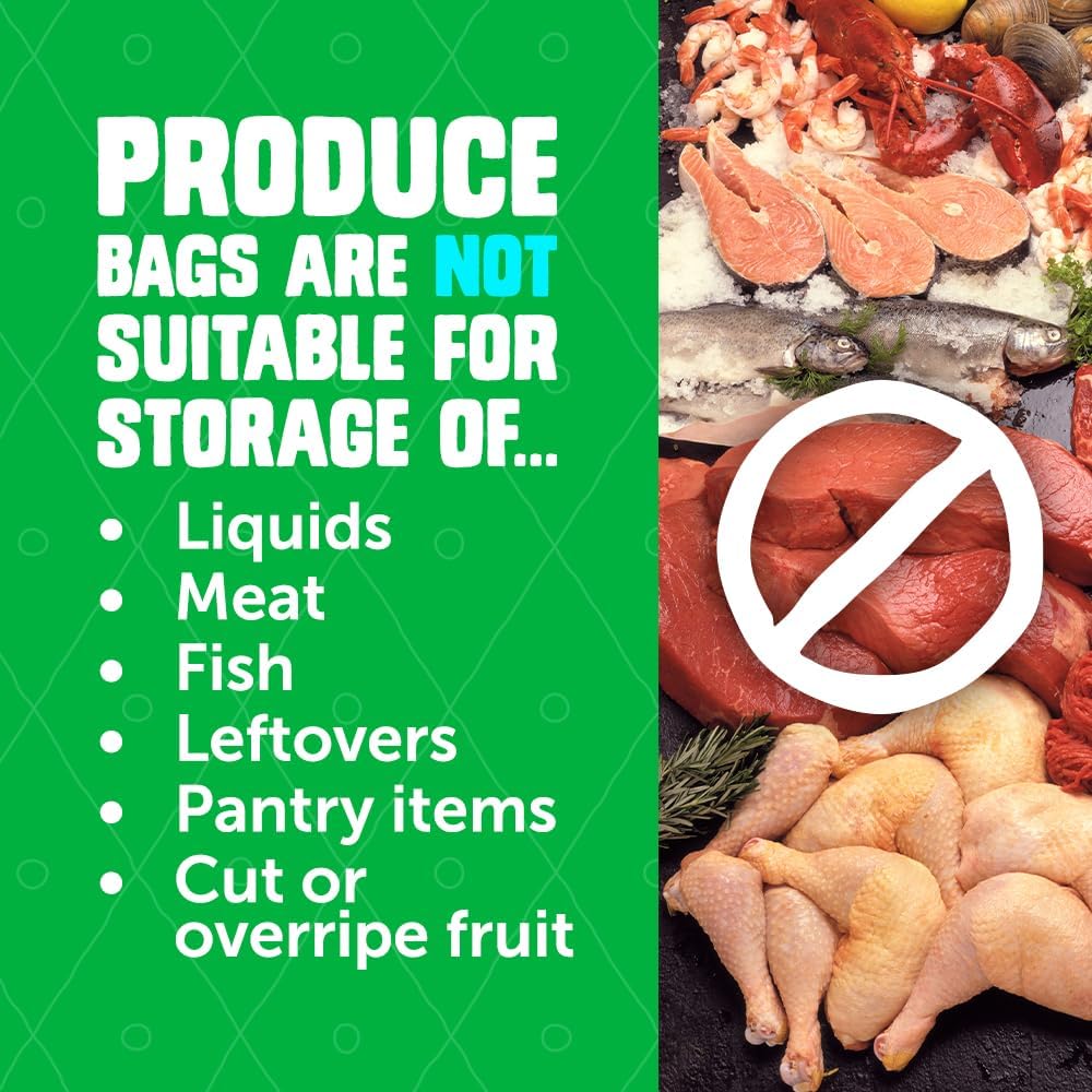 Ziploc Food Storage Produce Bags, Seal Top to Keep and Control Moisture, 50 Bags Total