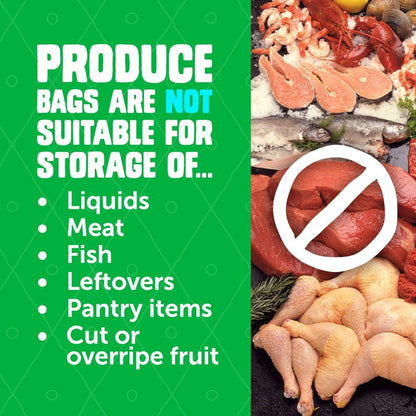 Ziploc Food Storage Produce Bags, Seal Top to Keep and Control Moisture, 50 Bags Total